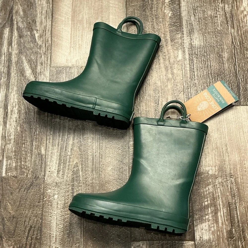 Lone Cone Children's Tall Green Rubber Rain Boots Size 13